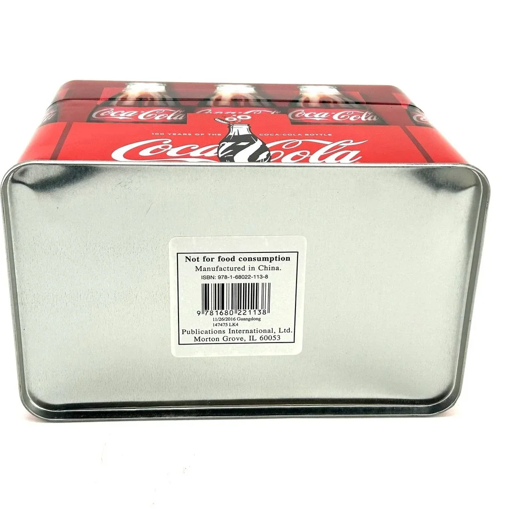 Coca-Cola 100 Years of the Coca-Cola Bottle Red Metal Storage Tin Collectible